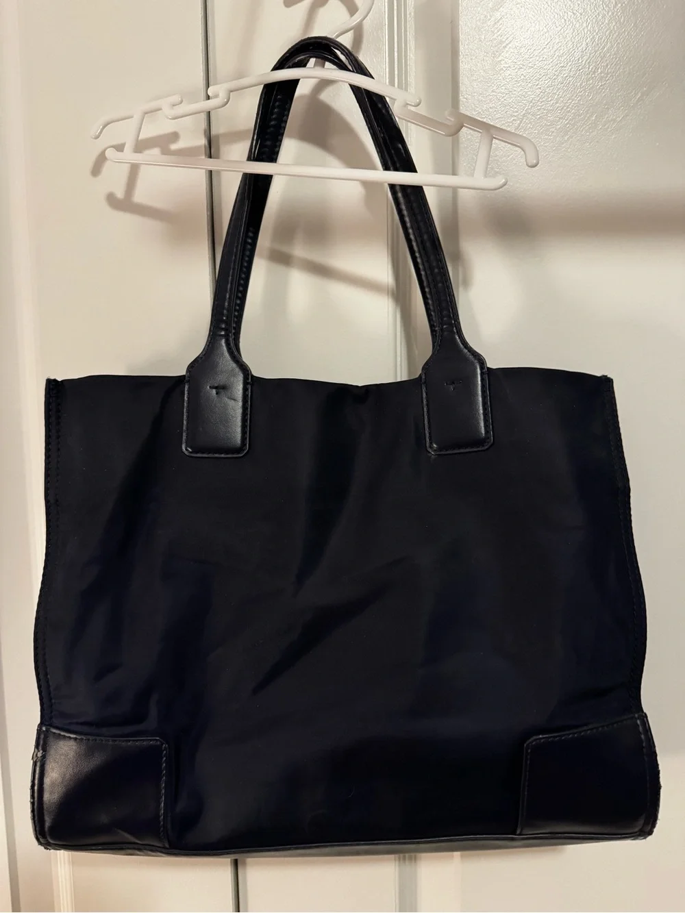 Tory Burch Navy Nylon Tote with Raised Logo
